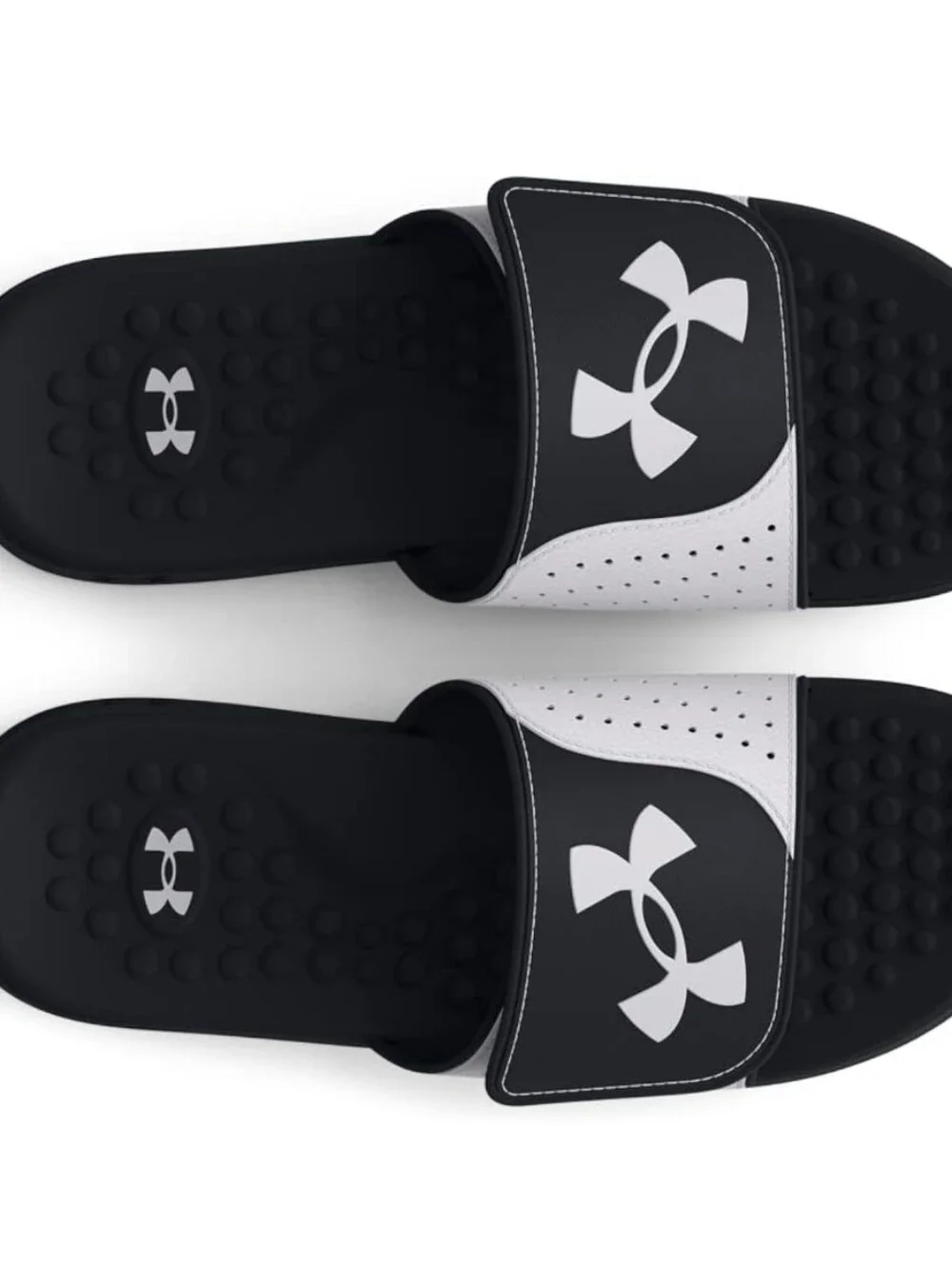 Under Armour Men's UA M Ignite Pro SL Black White Slides NWOB 3026023-003 Sz 18